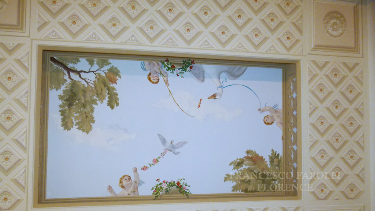 Decorazione a trompe l’œil su soffitto