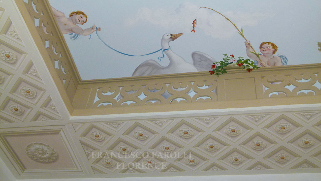 Decorazione a trompe l’œil su soffitto