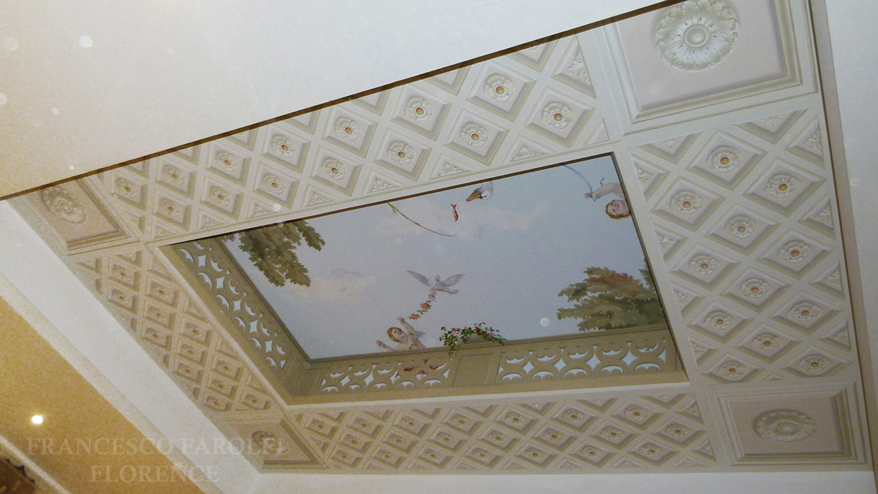 Decorazione a trompe l’œil su soffitto